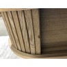 Oval console table 80x30cm in natural-coloured wood | Macabane