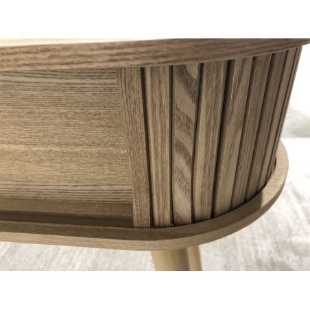 Oval console table 80x30cm in natural-coloured wood | Macabane