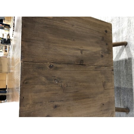 ANDY - Brown Wood Scandi Desk with 6 Drawers, Pine