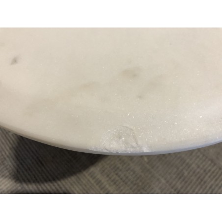 Table basse 80x75 cm plateau en marbre blanc | Meubles Macbane