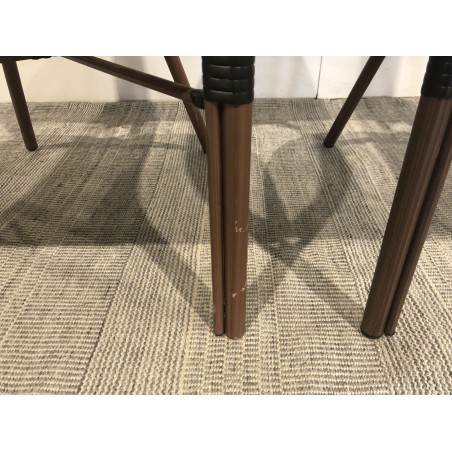 Lot 2 chaises jardin bistrot acier textilène taupe | Seconde Main