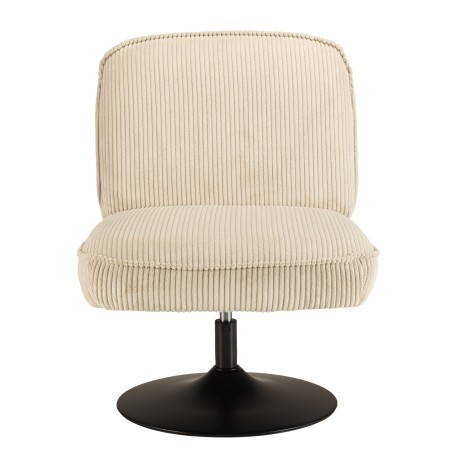 Beige AGATHE-draaifauteuil van ribfluweel | Macabane