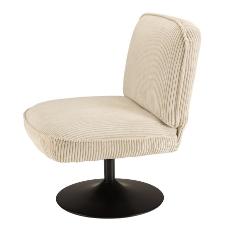 AGATHE beige corduroy swivel armchair | Macabane