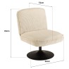 Poltrona girevole in velluto a coste beige AGATHE | Macabane