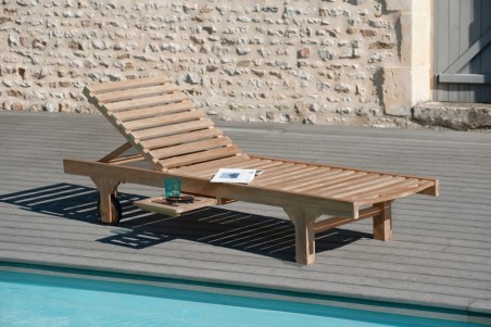 Premium Teak Sun Lounger with Wheels - Rot-Resistant Garden Furniture