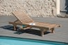 Premium Teak Sun Lounger with Wheels - Rot-Resistant Garden Furniture