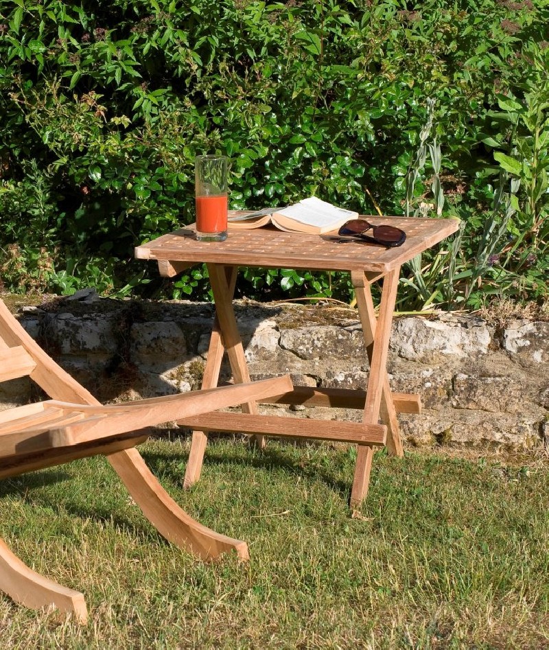 Table pique-nique jardin carrée teck 50x50cm Table pique-nique jardin carrée teck 50x50cm