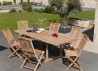 Table de jardin en bois Teck extensible 8/10 personnes