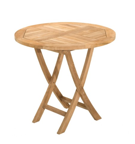 Table de jardin ronde pliante en bois Teck