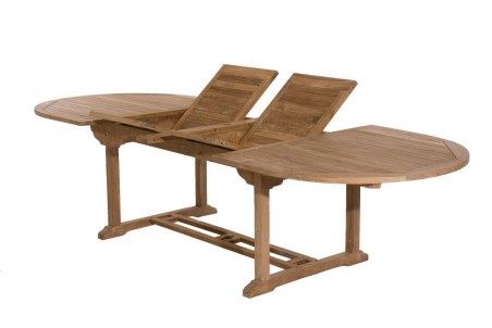 Table de jardin ovale en bois de teck - 10/12 personnes