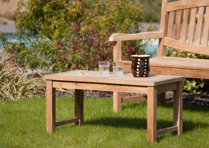 Table basse de jardin en bois de teck - Qualité premium Table basse de jardin en bois de teck - Qualité premium