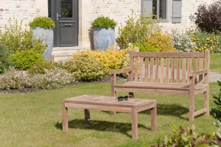Table basse de jardin en bois Teck 100x50cm - Résistante aux intempéries