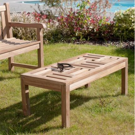 Premium Teak Garden Coffee Table - 100x50cm - FUN