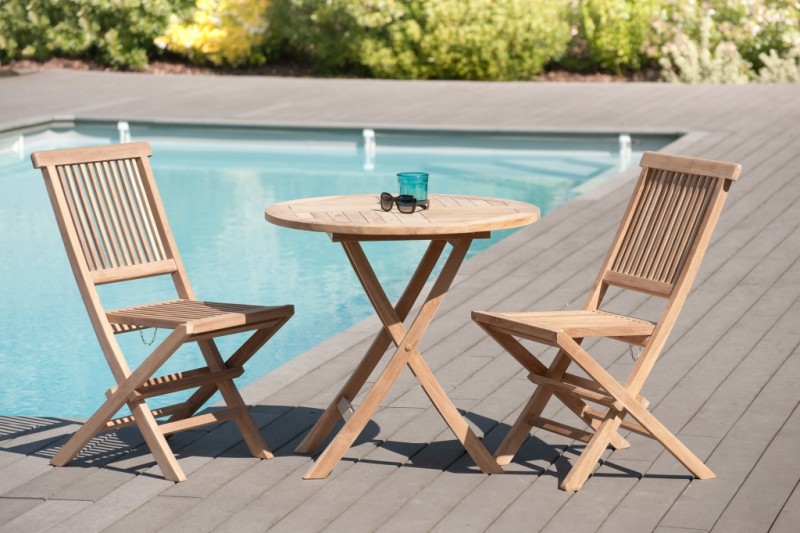 Fun Teak Wood Garden Set for 2 People - Premium Solid Teak Furniture Fun Teak Wood Garden Set for 2 People - Premium Solid Teak Furniture