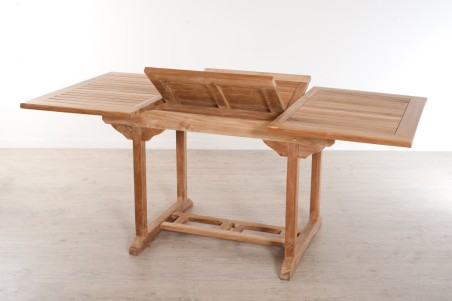 Table de jardin en bois Teck - 4/6 personnes - extensible