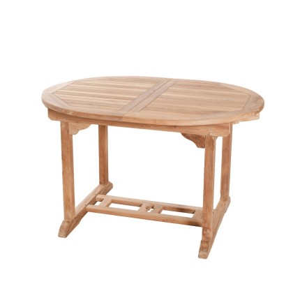 Table de jardin ovale extensible en bois Teck - 120/180 x 90 cm
