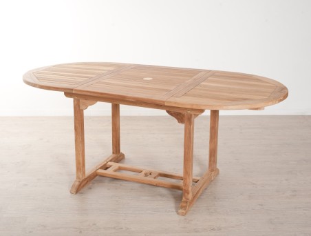 FUN Garden Table - Teak Wood - Oval - 120/180 x 90 cm