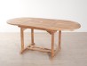 Table de jardin ovale extensible en bois Teck - 120/180 x 90 cm