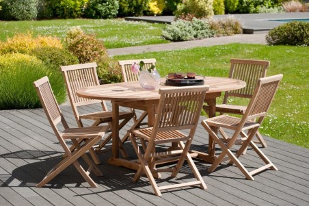 Teak Wood Garden Furniture Set - Premium Outdoor Dining Set