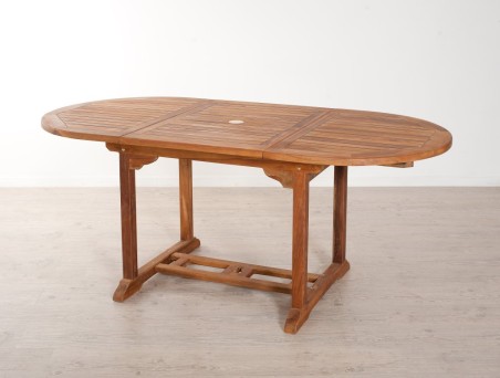 MAEVA Garden Table - Oval Teak Wood - 120/180 x 90 cm - Extendable