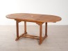 Table de jardin ovale extensible en bois Teck huilé