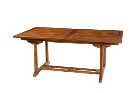 Table de jardin en bois Teck huilé - 180/240 x 100 cm
