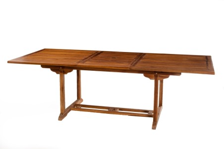 Table de jardin en bois Teck huilé - 180/240 x 100 cm