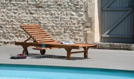 Bain de soleil en bois Teck huilé MAEVA