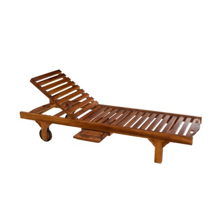 MAEVA Teak-finished Sun Lounger - Rot-Resistant Garden Furniture