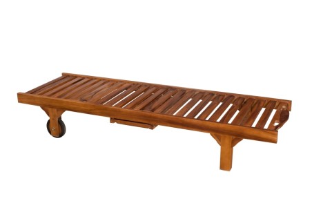 MAEVA Teak-finished Sun Lounger - Rot-Resistant Garden Furniture