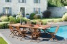 Salon de jardin en bois teck MAEVA 10/12 pers