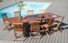 Salon de jardin en bois teck MAEVA 10/12 pers