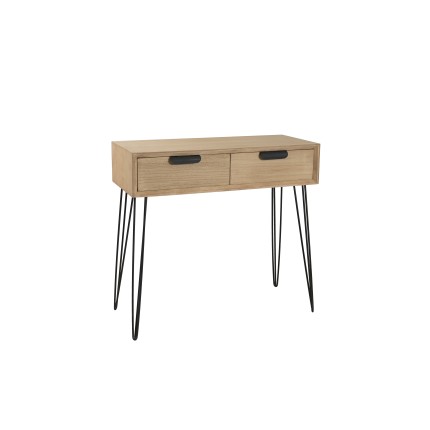MARGAUX Natural Wood Console Table with 2 Drawers