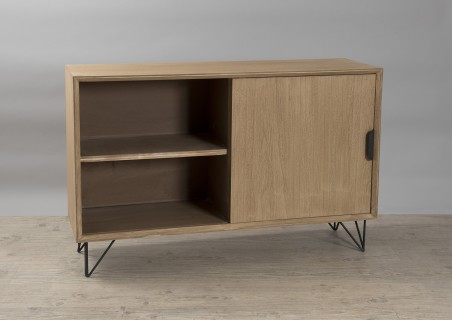 MARGAUX Natural Wood Sideboard with 1 Door and 3 Drawers