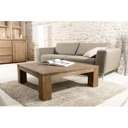 SIXTINE Square Coffee Table Brown 100x100cm Recycled Teak