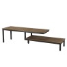 SIXTINE TV Stand - 2 Shelves Recycled Teak Top Black Metal Legs