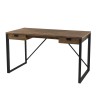SIXTINE - Recycled Teak and Black Metal Desk with 2 Drawers