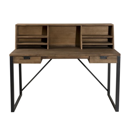 Bureau SIXTINE - Teck recyclé et métal noir