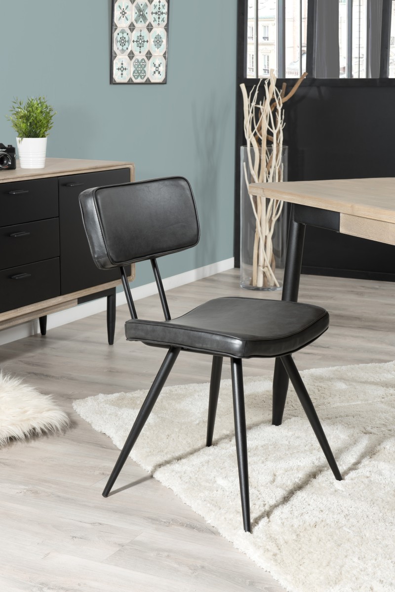 Lot de 2 chaises noires AUGUSTIN JAMES Lot de 2 chaises noires AUGUSTIN JAMES