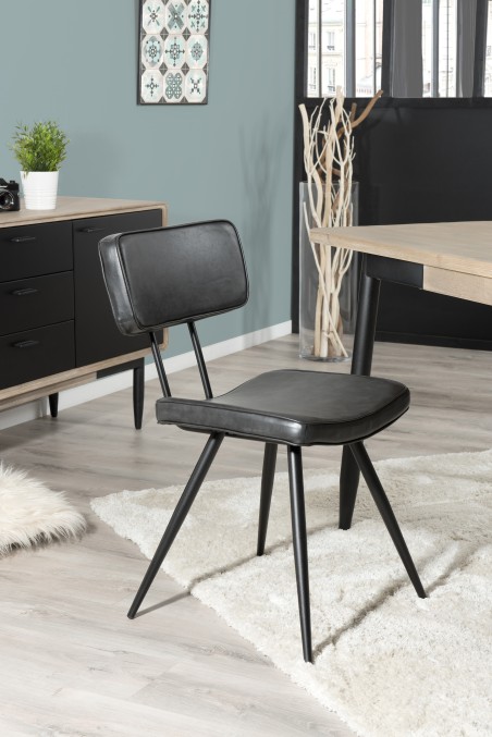 AUGUSTIN Set of 2 Black JAMES Chairs - Stylish and Durable