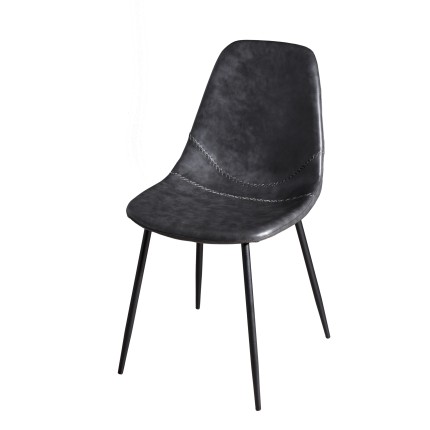 Lot de 2 chaises noires TOM JOHN - 43x54x81 cm