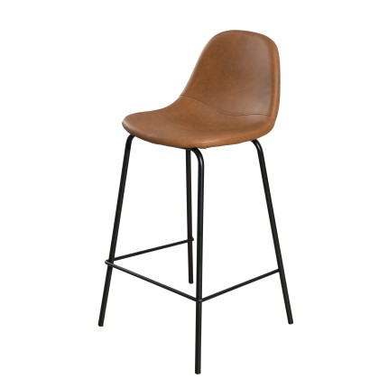 Lot de 2 tabourets de bar John marron 65cm