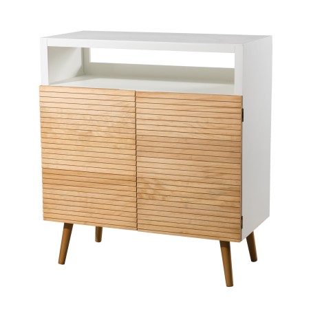 PEDRO Buffet 2 Doors Light Wood and White - Stylish Storage Solution