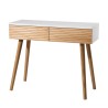 PEDRO Console Table - Light Wood and White 2-Drawer Console