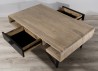 PALOMA Coffee Table 2 Drawers 2 Shelves Acacia Wood and Black Metal