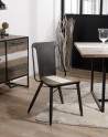 LEANDRE - Set of 2 Black Acacia and Steel Chairs