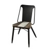 LEANDRE - Set of 2 Black Acacia and Steel Chairs