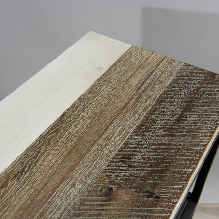 Étagère LEANDRE - Bois acacia et acier noir 160x90cm