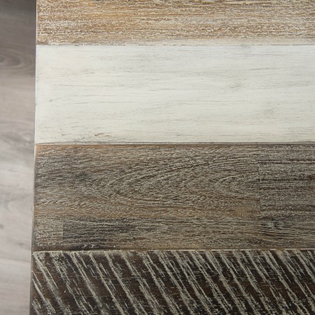 Console noire LEANDRE - Bois acacia et acier noir