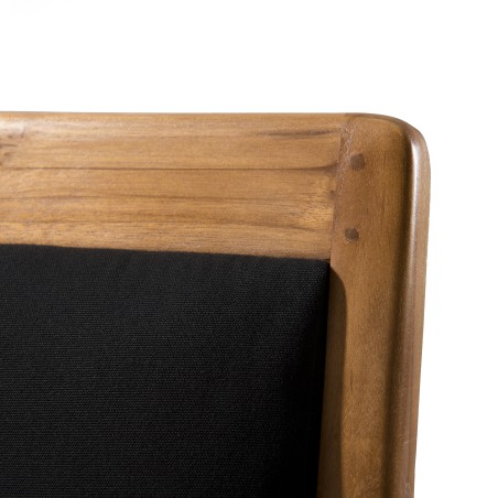 DAK Scandi Armchair in Teak and Black Fabric